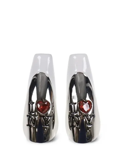 d'heygere I Love NY nail-shaped earrings Silver SS26JW15