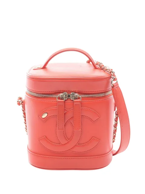 CHANEL Pre-Owned 2019 Lambskin CC Mania Case vanity bag Red L4GAB1WLHMY7PJBA