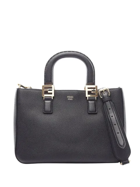 Fendi Pre-Owned 2019-2020 Small Grained Leather satchel Black H5X7XVS4QQY2HY29