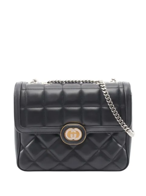 Gucci Pre-Owned 2016-2026 Small Quilted Calfskin Deco shoulder bag Black L7QMPLYH7U7L8SFC