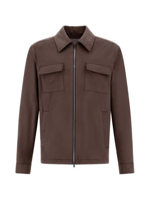 Herno suede-effect jacket Brown GI00100UR12454