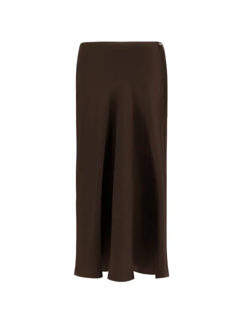 Herno satin-finish logo-plaque midi skirt Brown GN00031DR12912