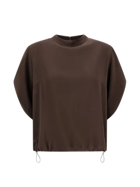 Herno drawstring three-quarter sleeves blouse Brown BL00018DR12727
