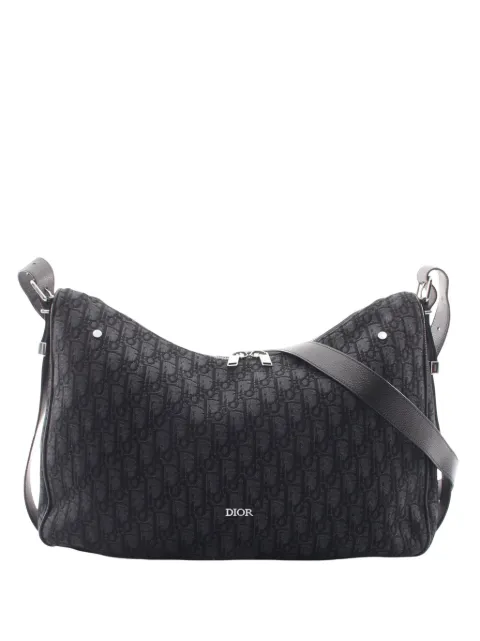 Christian Dior Pre-Owned 2025 Large Oblique Canvas Slider Zipped Hobo crossbody bag Black B8J046HX8DE4BSCS