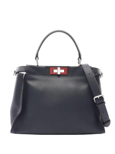 Fendi Pre-Owned 2000-2010 Leather Peekaboo satchel Blue 51KKVLC2KV93H756