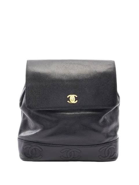 CHANEL Pre-Owned 1996-1997 Caviar Triple CC backpack Black 3OXGVVAQT0T0A8GH