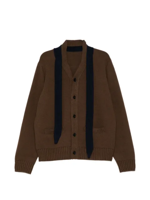sacai wool knit cardigan Brown 2604068M
