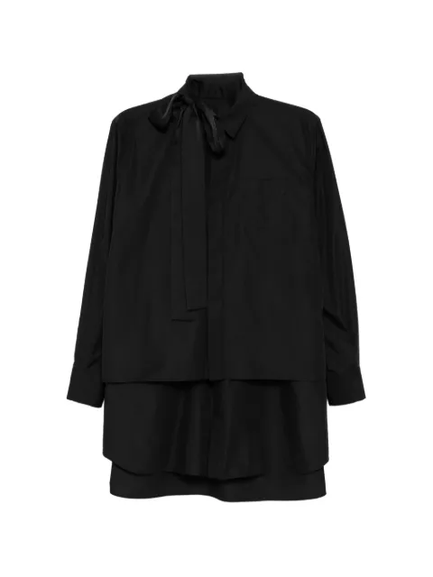 sacai pussy-bow layered shirt Black 2608615