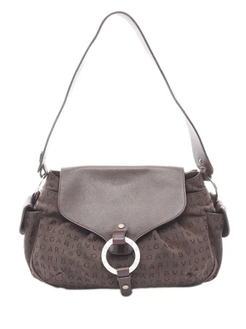 Bvlgari Pre-Owned 2010-2026 Canvas Logomania Flap shoulder bag Brown K4IQWBFAR5KXZ2PX