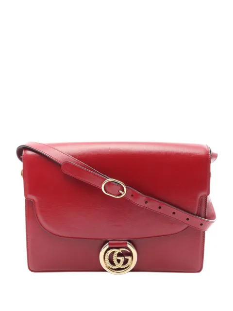 Gucci Pre-Owned 2016-2026 Medium Calfskin GG Ring Torchon shoulder bag Red I0HFM470LFZ9KU9Y