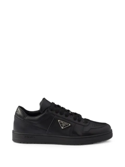 Prada Downtown triangle-logo leather sneakers Black 2EE364FD0033LJ6