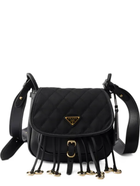 Prada Corsaire Re-Nylon and leather mini shoulder bag Black 1BD412VOOU2ZU8