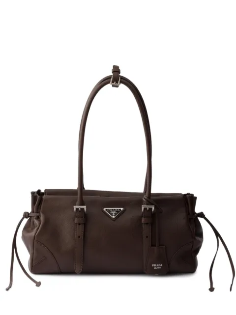 Prada Bonnie medium antiqued leather tote bag Brown 1BG628VOOX2HF2