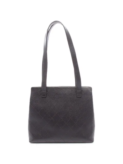 CHANEL Pre-Owned 1997-1999 Caviar-leather quilted tote bag Brown 10821225836187