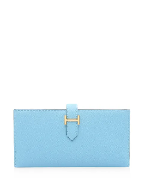 Hermès Pre-Owned 2022 Béarn Soufflé long wallet Blue 1082517U