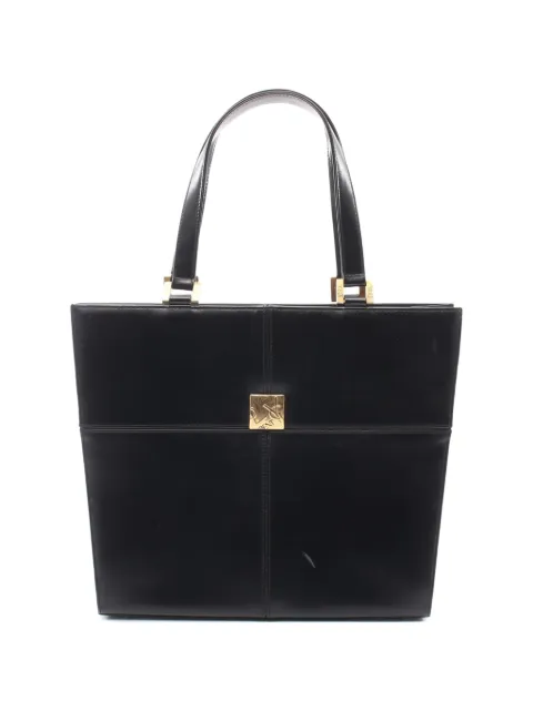 Saint Laurent Pre-Owned 2000s logo-plaque tote bag Black 1081961