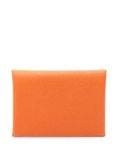 Hermès Pre-Owned 2024 Calviduo leather coin purse Orange 1082982W