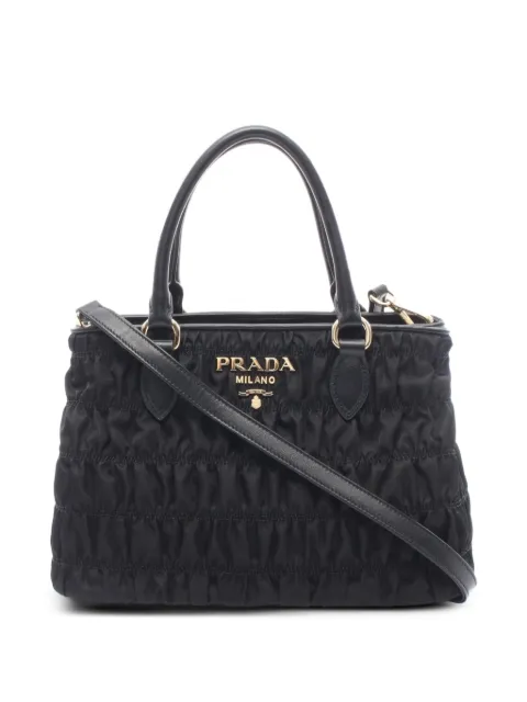 Prada Pre-Owned 2010s Tessuto Gaufre two-way handbag Black 1083315