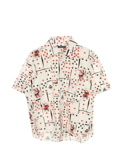 Balenciaga Pre-Owned 2000s playing card-print shirt White 1078719