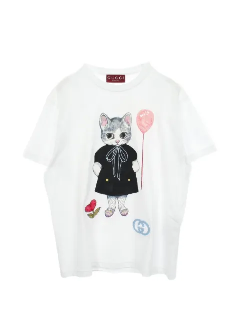 Gucci Pre-Owned × Yuko Higuchi 2010s crew-neck T-shirt White 1078697