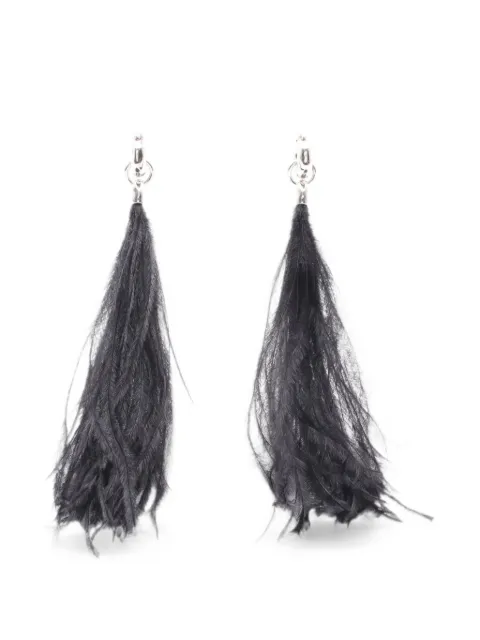 Jil Sander Pre-Owned 2010s feather earrings Silver 1076148