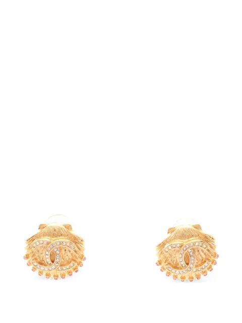 CHANEL Pre-Owned 1986-1988 Coco Mark motif earrings Gold 1080877