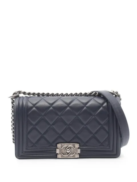CHANEL Pre-Owned 2014 Boy Chanel shoulder bag Blue 108208619089293