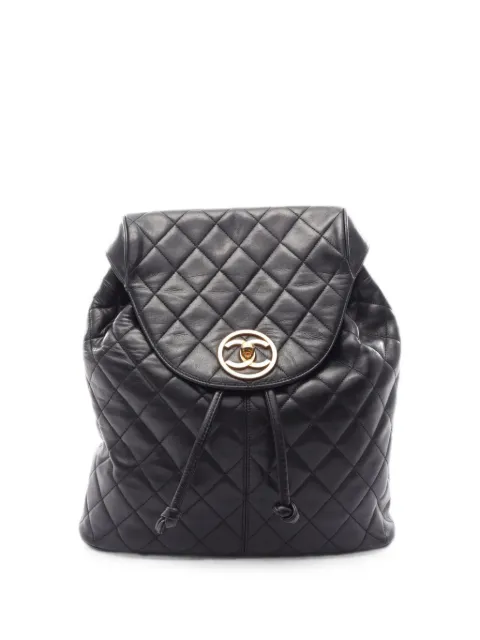 CHANEL Pre-Owned 1991-1994 Matelassé lambskin backpack Black 10830042544548