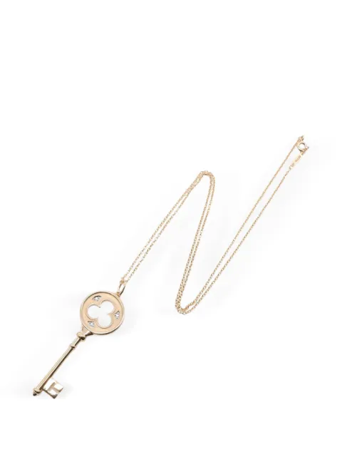 Tiffany & Co Eyewear 2010s Clover Key engraved-logo necklace Pink 1082327