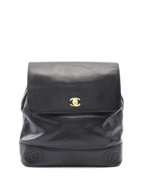 CHANEL Pre-Owned 1996-1997 Triple Coco backpack Black 10829724262997