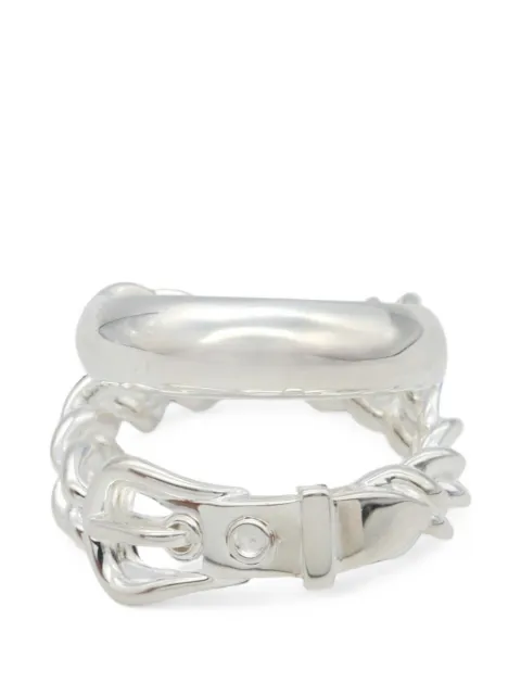 Hermès Pre-Owned 2010s buckle-detail ring Silver 108247025S365772