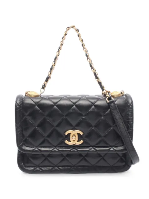 CHANEL Pre-Owned 2020-2021 Flap quilted tote bag Black 108250930487193