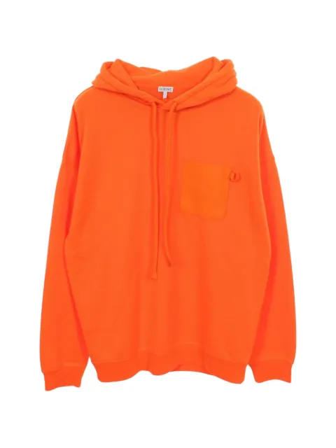 Loewe Pre-Owned 2010s Anagram leather-patch hoodie Orange 1077449