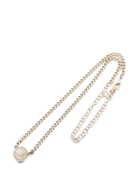 CHANEL Pre-Owned 1986-1988 CC rhinestone necklace Gold 1080874