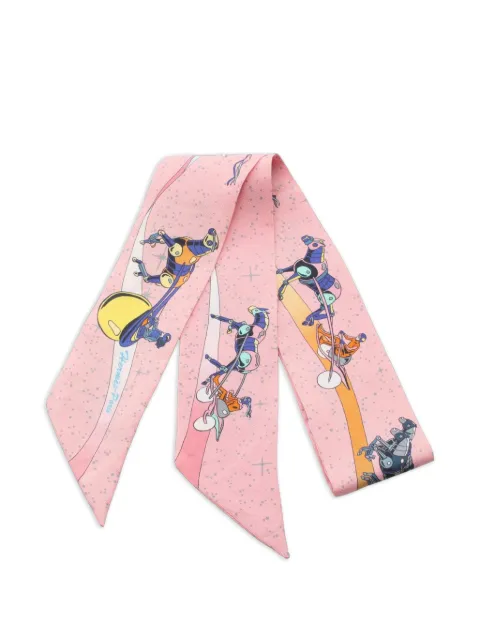 Hermès Pre-Owned 2010s Space Derby Twilly scarf Pink 1075891