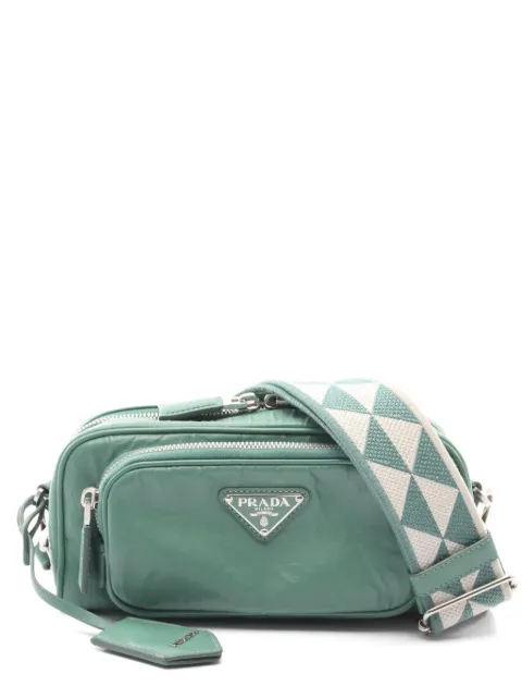 Prada Pre-Owned 2010s logo plate shoulder bag Green 1082136