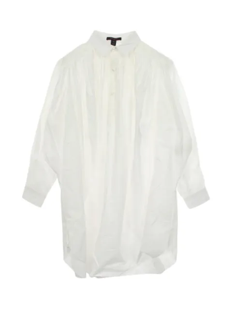 Louis Vuitton Pre-Owned 2000s pleat-detail shirt dress White 1079605