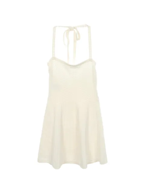 CHANEL Pre-Owned 1986-1988 halter neck mini dress White 1081894