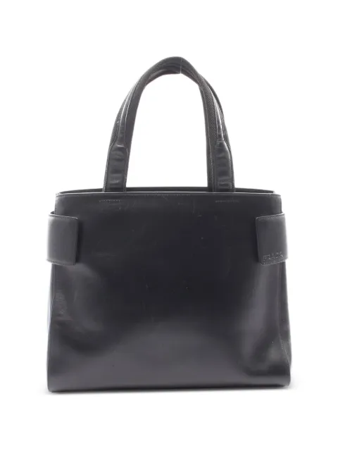 Prada Pre-Owned 2000s debossed-logo leather tote bag Black 1081965