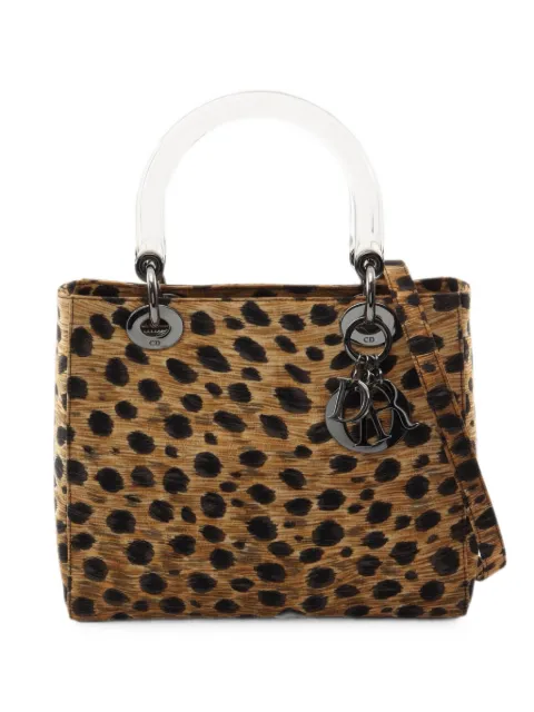 Christian Dior Pre-Owned 2000s Lady Dior leopard-print handbag Neutrals 1081670