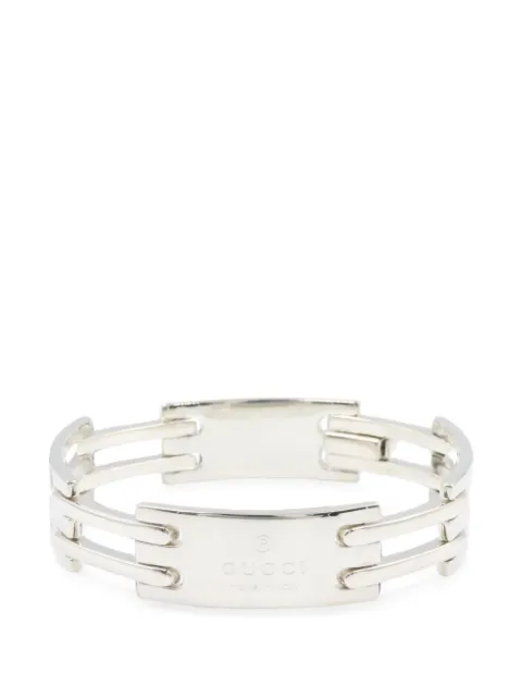Gucci Pre-Owned 2010s engraved link bracelet Silver 1081784