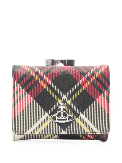 Vivienne Westwood Pre-Owned Saffiano trifold wallet Black 1083138