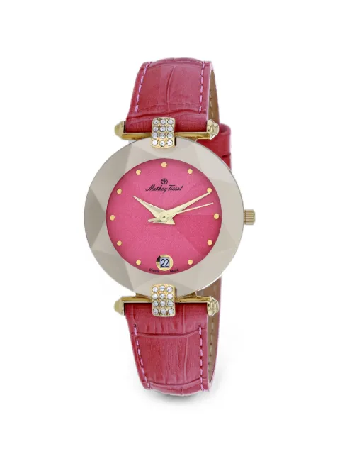 Mathey Tissot Pyramide leather-strap 33mm watch Pink P317M