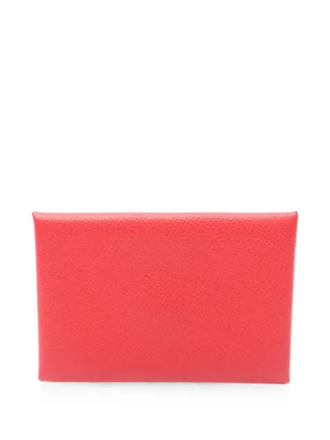 Hermès Pre-Owned 2018 Calvi Epsom coin purse Red 1082980C