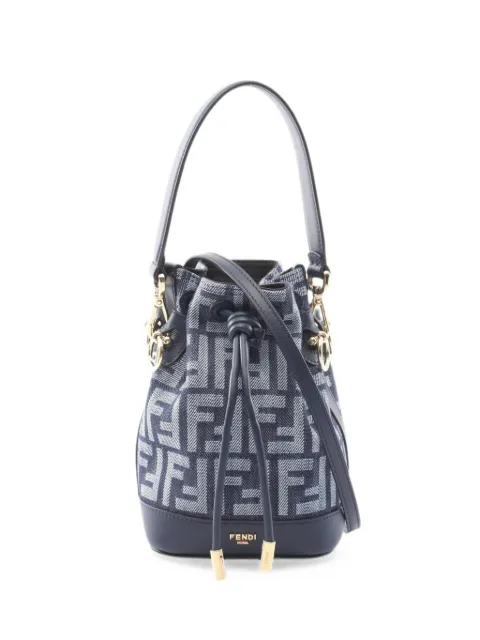 Fendi Pre-Owned 2020s mini Montresor FF jacquard handbag Blue 1081864