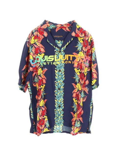 Louis Vuitton Pre-Owned 2020s floral-print shirt Blue 1075318