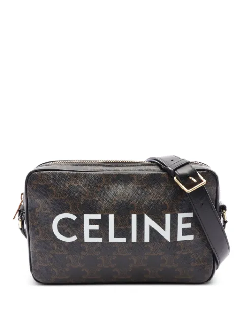 Celine Pre-Owned 2000s medium Triomphe logo messenger bag Black 1078202