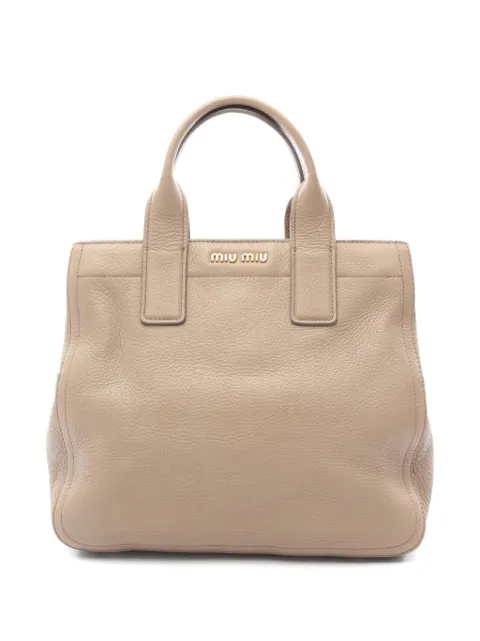 Miu Miu Pre-Owned 2000s Vitello Caribu tote bag Neutrals 1082657