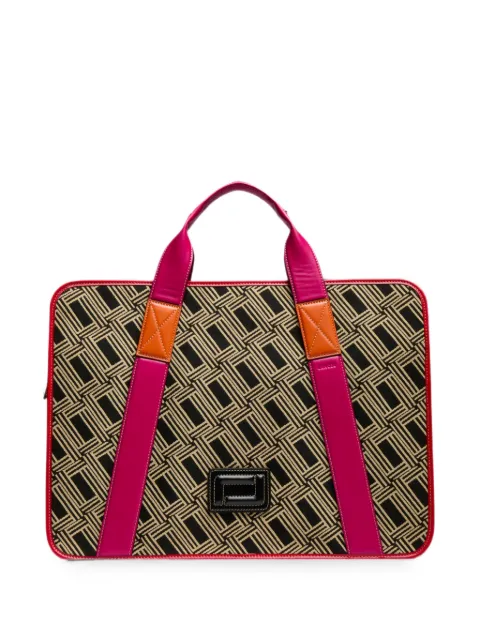 Lancel Mistral monogram-jacquard leather-trim weekend bag Neutrals A14163KZTU