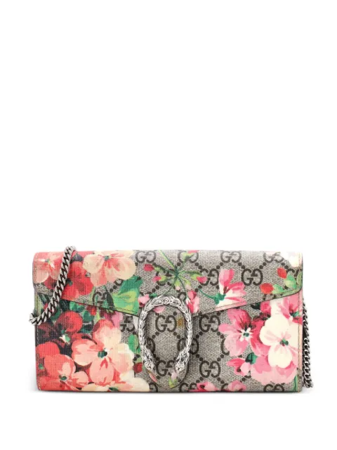 Gucci Pre-Owned Dionysus Chain Wallet Blooms Print GG Coated Canvas Long clutch bag Brown GWEQ9PW760ACS9YV